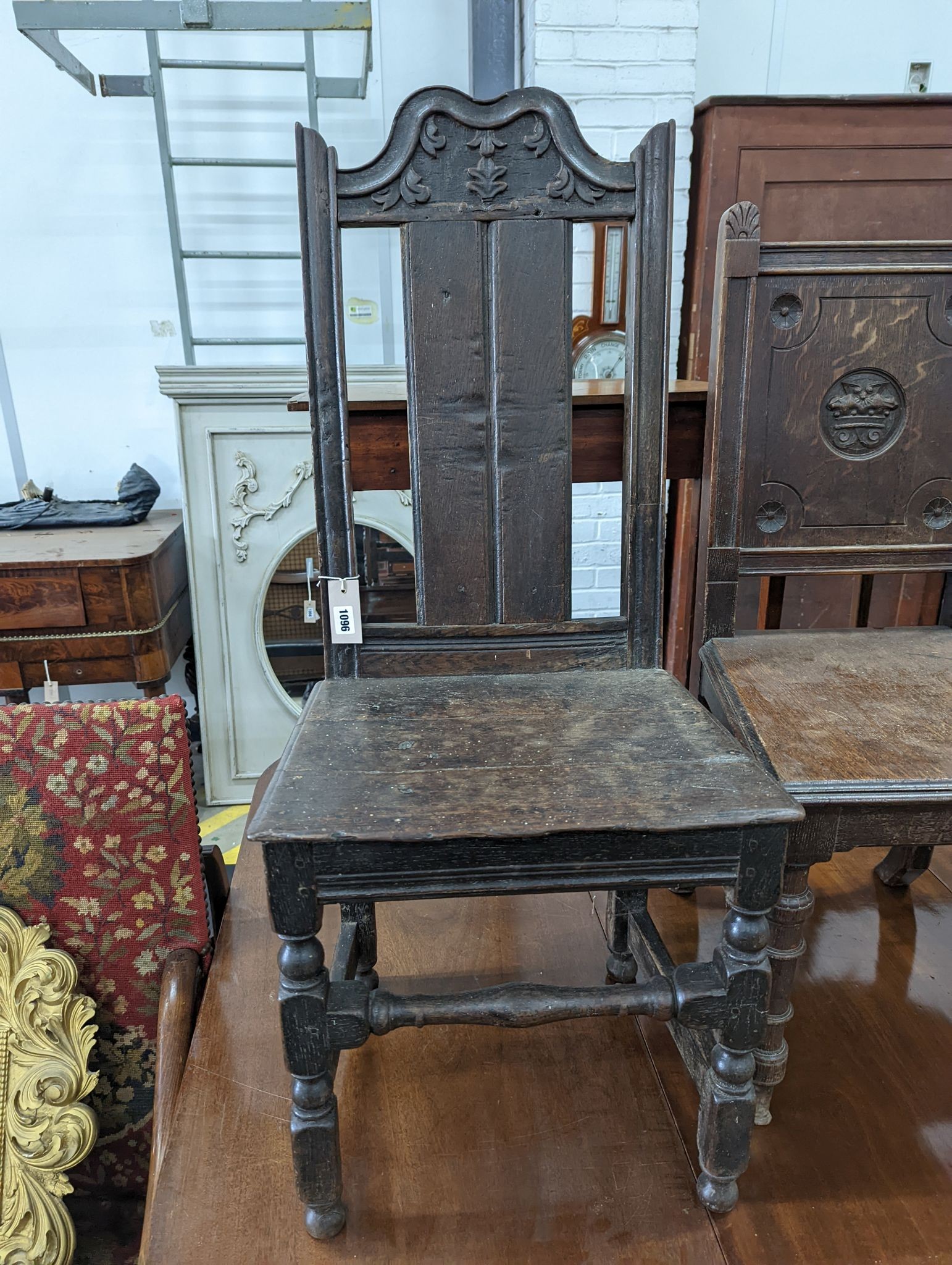 A 18th century oak side chair